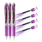Pentel EnerGel Retractable Gel Roller - 0.7mm - Violet Pen & Refill Set-Violet Pen & Refill Set