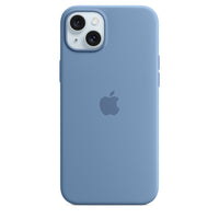 Apple - Étui en silicone avec MagSafe pour iPhone 15 Plus - Bleu hiver-Compatibilité des modèles : Apple iPhone 15 Plus