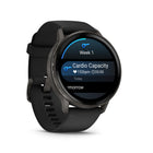 Garmin - Venu 4 – 45 mm, Ardoise avec bracelet en silicone noir-état de santé (nouveau): Vérifiez si vos indicateurs de santé — tels que la fréquence cardiaque au repos, la variabilité de la fréquence cardiaque, la température de la peau et la saturation en oxygène pendant votre sommeil — s'écartent de votre plage habituelle, ce qui pourrait indiquer un stress supplémentaire sur votre corps. Ces changements pourraient être liés aux niveaux d'activité physique, à l'environnement, au stress, à la consommation