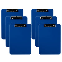 Davis Group Plastic Clipboards - Letter Size - 9" W x 12" H - Blue - 6 Pack-Clipboards are made of tough, durable injection molded plastic and feature smooth edges
