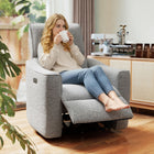 HOMCOM Upholstered Power Recliner with USB Ports - Grey-Soft, skin-friendly chenille fabric keeps you comfortable