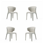 Manhattan Comfort Conrad 20.47" Mid-Century Modern Woven Tweed Upholstered Dining Chair - Wheat - Set of 4-Mid-Century Modern Dining Chair for Dining Room Use. Set of 4
