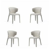 Manhattan Comfort - Ensemble de 4 chaises de salle à manger Conrad 52 cm style mid-century modern, revêtement en tweed tissé, coloris blé-Chaise de salle à manger style milieu du siècle pour usage en salle à manger lot de 4