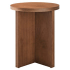 Modway Silas Round Wood Side Table - Walnut-Modern Round Side Table
