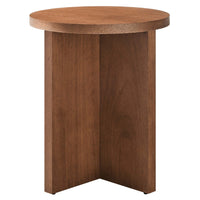 Modway - Silas Manche Table d’appoint en bois - Noyer-Table d’appoint ronde moderne