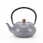 Minimal Enamelled Cast Iron Teapot - Classic Grey - 0.6 L-Cast iron teapot polished by hand for smooth finishing