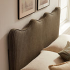 Modway Athena Striped Fabric Upholstered King Size Headboard - Earth Stripe-Wood Blend Frame