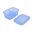 Minimal Boîte à bento en silicone - Bleu - 700ml - Ensemble de 2-Certifié FDA (US) et LFGB (UE)