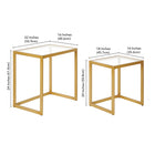Hudson&Canal - Table d'appoint rectangulaire gigogne Rocco - Laiton-8