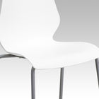 Flash Furniture HERCULES Series Stack Chair with Lumbar Support & Silver Frame - White-Retro Modern Design