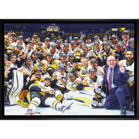 Pittsburgh Penguins 2017 Stanley Cup - Framed Canvas - 31" x 22"-Premium canvas print with gallery-wrapped edges