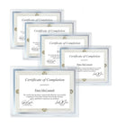 Cadres en verre St. James pour certificats, diplômes et documents – Bordure décorative – Feuille argentée – 8,5 po x 11 po – Paquet de 2-Bordure décorative gravée avec feuille d’argent brillante