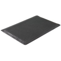 Edgewood Foam Fusion Diamond Plate Surface Laminated Anti-Fatigue Mat - 3' W x 5' L x 5/8" D - Black-Medium Duty