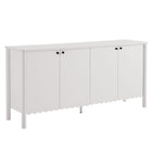 Modway Emmeline 66" 4-Door Scalloped Sideboard Cabinet - White-Versatile Storage Cabinet