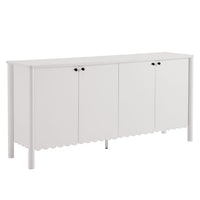 Modway Emmeline 66" 4-Door Scalloped Sideboard Cabinet - White-Versatile Storage Cabinet