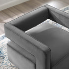 Modway - Booth Performance Velvet Fauteuil pivotant en velours de performance - Gris-Conception à découpe carrée