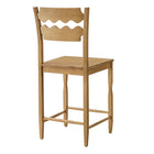 Modway - Jax Bois de chêne Tabouret de comptoir avec un dos ondulé en forme de rasoir in Chêne vieilli-Entièrement assemblé