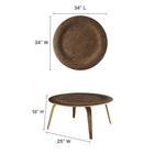 Modway Fathom Wood Coffee Table - Walnut-Molded Plywood Construction