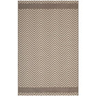 Modway Optica Chevron With End Borders Indoor/Outdoor Area Rug - 5 ft W x 8 ft L - Light/Dark Beige-Chevron With End Borders Area Rug