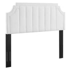 Modway Alyona Channel Tufted Performance Velvet Full/Queen Headboard - White-Channel Tufted Full/Queen Headboard