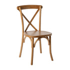 Flash Furniture - Chaise empilable en bois de pécan à dossier en croix de la série HERCULES-Capacité de poids de 400 lb
