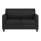 Flash Furniture HERCULES Diplomat Series Black Leather Loveseat-Fixed Seat and Back Cushions