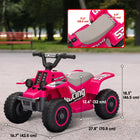 Qaba 6V 4 Wheeler Kids ATV Quad w/ Headlights - Pink-Smoothly operates on asphalt, brick, or cement surfaces 