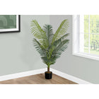 Monarch Specialties - Plante Artificielle - 47 po H - Palmier - Mis En Pot - Touche Réelle - Feuilles Vertes - Pot Noir-8 feuilles de palmier vertes luxueuses, réglables et au toucher réel, ajoutent une apparance exotique à n'importe quelle pièce