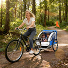 Aosom - Remorque double pour vélo pour enfants, bébé, tout-petit, capacité de 80 lb avec cadre en acier - bleu-Le canopy est composé de panneaux en tissu Oxford et de panneaux transparents, offrant à votre enfant de l’intimité tout en lui permettant de regarder à l’extérieur 