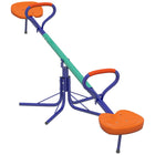 Outsunny - Balançoire à bascule en métal pour enfants, 2 places, rotation à 360° - Multicolore-La barre amortissante sous les sièges assure un atterrissage en douceur lorsqu'ils touchent le sol 