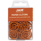 JAM Paper Circular Paper Clips - Round - Orange - 50 Pack-Colour: Orange Papercloops