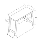 Monarch Specialties 7192 42" Computer Desk - Grey With A Storage Drawer-Durably designed with angled leg supports for a modern look, this fashionable style desk comes with a 5 year limited warranty against any defects for a worry-free purchase.