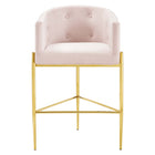 Modway Savour Tufted Performance Velvet Bar Stool - Pink-Bar Stool Weight Capacity: 300 lb