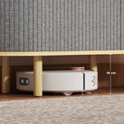 HOMCOM 47.2" L Fluted Sideboard Buffet Cabinet - Grey-Five pine wood legs and anti-tipping straps ensure stability and safety