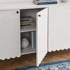 Modway Emmeline 66" 4-Door Scalloped Sideboard Cabinet - White-Scalloped Bottom Edge