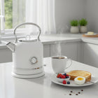 JS Gourmet - Bouilloire électrique Retro Collection 1,7 L en acier inoxydable - Blanche-Ébullition rapide