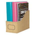 Teacher Created Resources Book Bin - Burlap Design - 3 Pack-Convenient labeling and easy cleaning with a write-on/wipe-off surface
