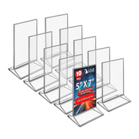 Azar - Porte-cartes de bureau/comptoir à chargement supérieur/latéral en acrylique - Transparent - Paquet de 10 (152799-SLV-10PK)-Vendu en paquets de 10