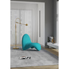 Manhattan Comfort MoMa 32.3" Modern Wool Blend Upholstered Accent Chair - Teal-Distinctive Abstract Modern Tongue Designed Accent Lounge Chair