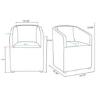 Manhattan Comfort - Lot de 2 fauteuils de salle à manger modernes Anna ronds 23,23 po en similicuir gris pierre-Rembourrage serré de la tête aux pieds en similicuir luxueux avec mousse rembourrée