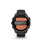 Garmin - fēnix 8 – 47 mm, saphir AMOLED, titane DLC gris carbone avec bracelet en silicone noir/gris galet-Naviguez en extérieur avec une précision de positionnement supérieure, grâce au GPS multibande doté de la technologie SatIQ™ et aux capteurs intégrés pour boussole à 3 axes, gyroscope et altimètre barométrique