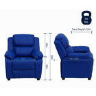 Flash Furniture – Fauteuil en vinyle inclinable pour enfant avec espace de rangement, style contemporain, bleu-Housse d'appui-tête