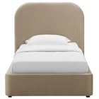 Modway Keynote Performance Velvet Curved Twin Platform Bed - Taupe-Assembly Required