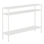 Hudson&Canal - Console Ricardo 42" avec étagères en métal - Blanc mat-Un design contemporain moderne pour votre entrée, votre salon, votre bureau et plus encore