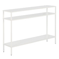 Hudson&Canal - Console Ricardo 42" avec étagères en métal - Blanc mat-Un design contemporain moderne pour votre entrée, votre salon, votre bureau et plus encore