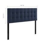 Modway Lily Upholstered Fabric Full Headboard - Navy-Fits full size beds