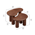Modway Hackney Mango Wood Nesting Coffee Table Set - Walnut - Set of 2-Set of 2 Nesting Tables