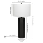 Hudson&Canal - Lampe de table Warren de 69 cm de haut avec abat-jour en tissu, - Bronze noirci/blanc-Nettoyer avec un chiffon doux et sec, sans produits chimiques agressifs ni produits de nettoyage abrasifs