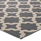 Modway Cerelia Moroccan Trellis Indoor/Outdoor Area Rug - 5 ft W x 8 ft L - Grey/Beige-Stain Resistant / Easy To Clean