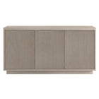 Hudson&Canal Hanson Rectangular Fluted TV Stand for TV's up to 55" - Alder White-Features three swing-out doors and an adjustable centre shelf